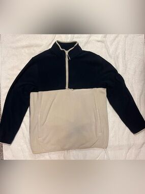 Goodfellow & Co Two-Tone Half-Zip Fleece Pullover - Navy & Cream